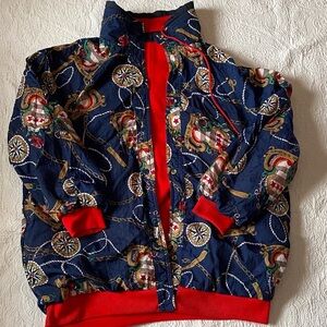 Vintage women’s Current Seen Reversible Jacket with Nautical Print size large